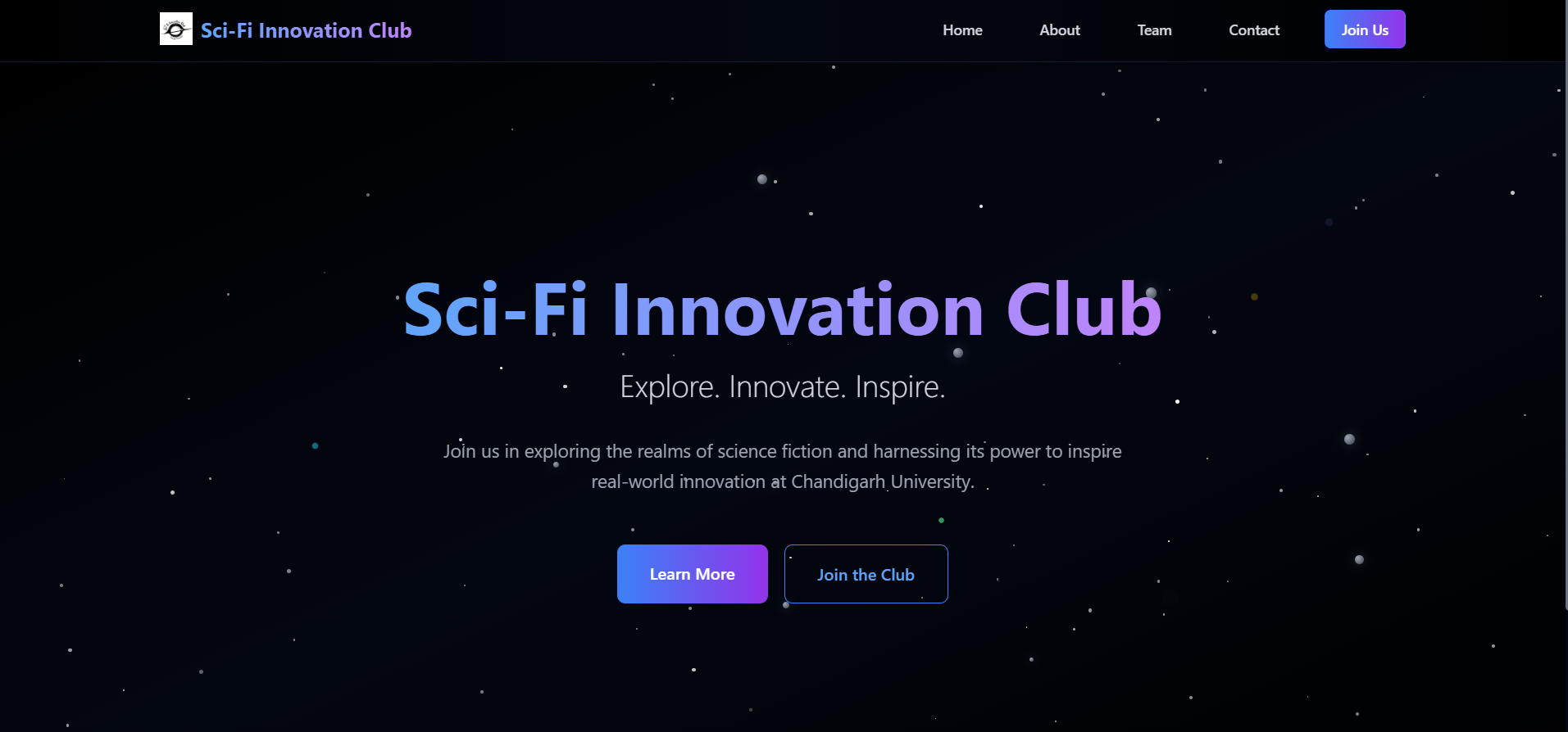 Sci-Fi Innovation Club Website image